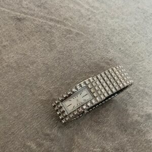 Silver Crystal Bracelet Watch - Rectangular Face